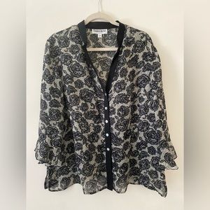 Floral sheer blouse
